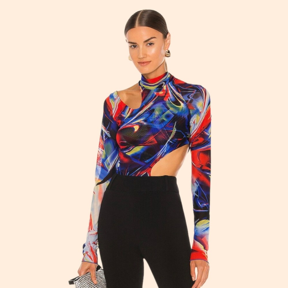 Kim Shui Multicolor Abstract Long Sleeve Top